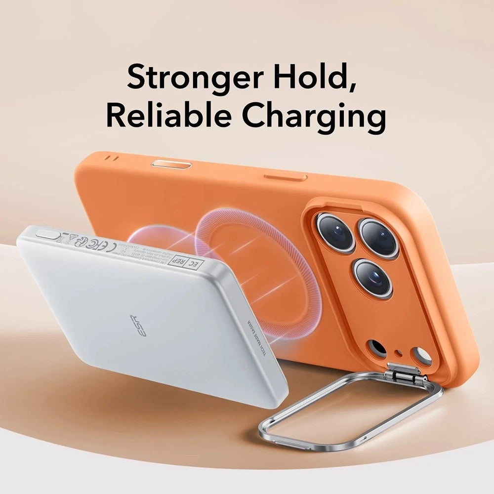 Husa de protectie ESR Cloud Soft HaloLock Kickstand compatibil cu iPhone 17 Pro Max, Portocaliu