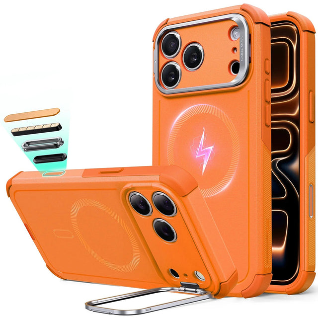 Husa de protectie ESR Cyber Armor Kickstand compatibil cu iPhone 17 Pro, Portocaliu