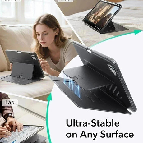 Husa de protectie tableta ESR Flip Hybrid (with Pencil Holder) compatibil cu iPad Pro 11 (2024) / iPad Pro 11 (2025), Negru