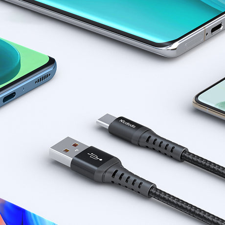 Cablu Mcdodo (CA-2271), USB to Type-C, Nylon Braided, Aluminum Alloy, Support QC4.0/3.0, 1m, Negru