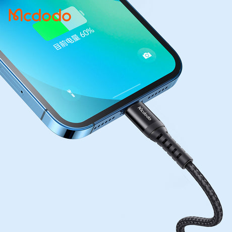 Cablu Mcdodo (CA-2261), USB to Lightning, Nylon Braided, Aluminum Alloy, 3A, 1m, Negru