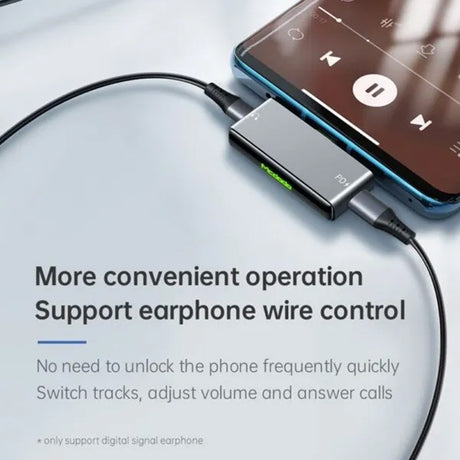 Adaptor Mcdodo Audio Adapter (CA-7670), Type-C to 2x Type-C, PD60W Fast charge, Hi-Res, DAC chip, Suport Call Function, Negru