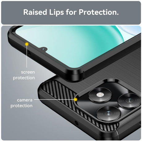 Husa de protectie Techsuit Carbon Silicone compatibil cu Honor X5c Plus, Negru