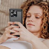 Husa de protectie Techsuit Carbon Silicone compatibil cu Honor X5c Plus, Negru