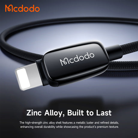 Cablu Mcdodo (CA-0050), with Auto Brightness Adjustment, USB-C to Lightning, 36W, 1.2m, Negru