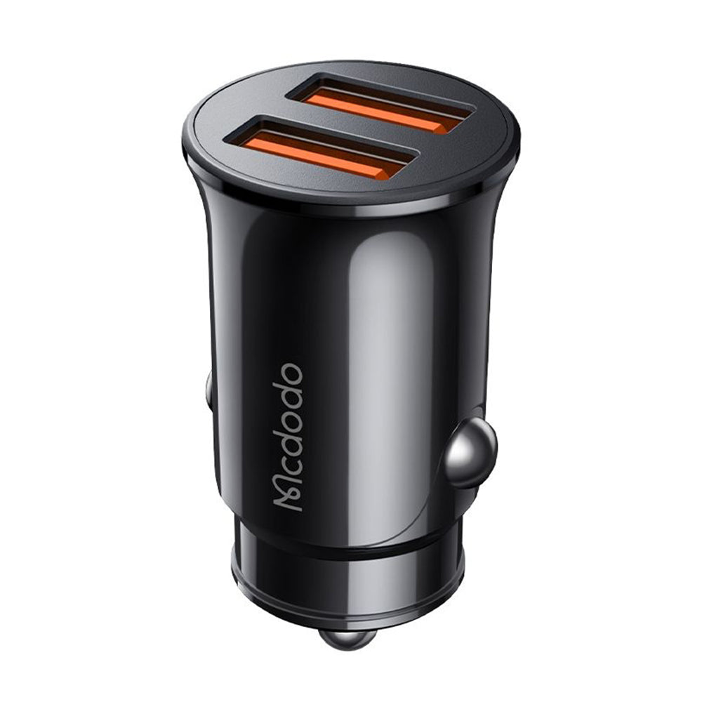 Incarcator Mcdodo Car (CC-6602), Dual-Port, 12W, Fireproof PC, 12-24V, Negru