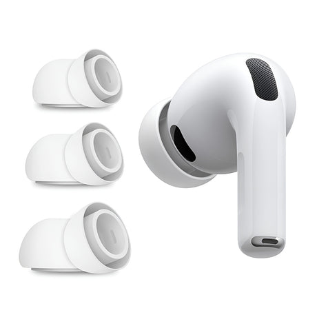 Casti Techsuit (set de 3) Replacement Ear Tips AirVibe (ET2), for Apple AirPods Pro 3, Premium Silicone XS, S, L Sizes, Alb