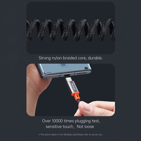 Adaptor Mcdodo Audio Cable (CA-0900), Type-C to Jack 3.5mm, Coil Design, Nylon Braided, 1.8m, Negru