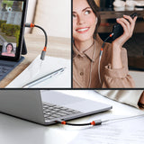 Adaptor Mcdodo Audio Adapter (CA-7561), Type-C Male to Jack 3.5mm Female, Nylon Braided, 0.11m, Negru