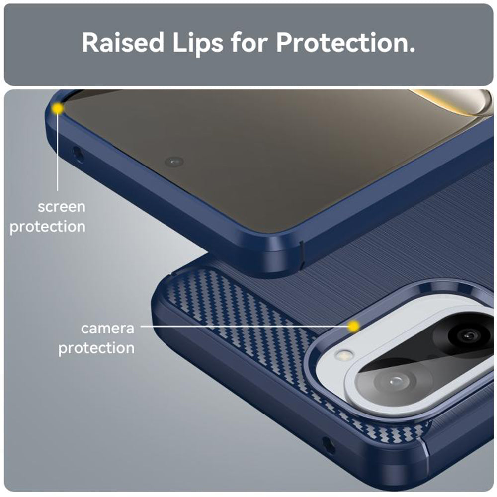 Husa de protectie Techsuit Carbon Silicone compatibil cu Honor X5c Plus, Albastru