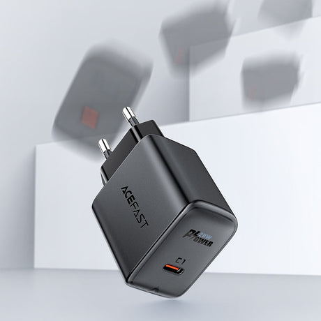 Incarcator Acefast (A1), Fast Charging, Type-C, PD20W, QC 3.0, 5V/2.4A, Smart Chip, V0 Fire Protection, Negru