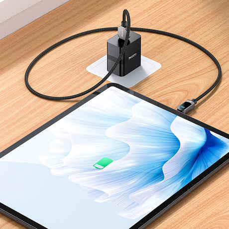 Cablu Yesido (CA128C), with LED Power Display, USB to Type-C, Fast Charge, 66W, 5A, 480Mbps, 1.2m, Negru