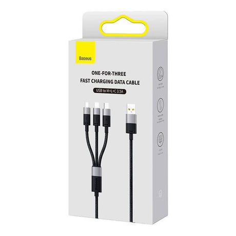 Cablu Baseus StarSpeed (P10319900111-01), USB to Type-C, Lightning, Micro-USB, 100W, 1.5m, Cluster Black