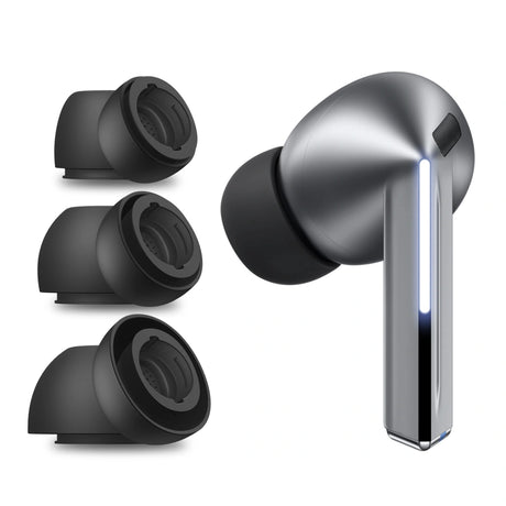 Casti Techsuit (set de 3) Replacement Ear Tips AirVibe (ET3) -for Samsung Galaxy Buds 3 Pro, Premium Silicone S, M, L Sizes, Black