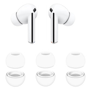 Casti Techsuit (set de 3) Replacement Ear Tips AirVibe (ET3) -for Samsung Galaxy Buds 3 Pro, Premium Silicone S, M, L Sizes, White
