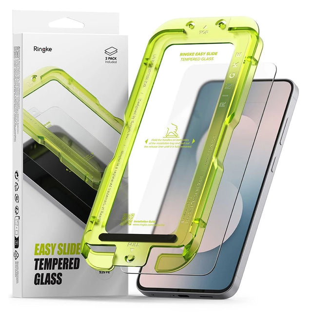 Folie de protectie Ringke Easy Slide Tempered Glass (set de 2) compatibil cu Samsung Galaxy S25 FE, Transparent