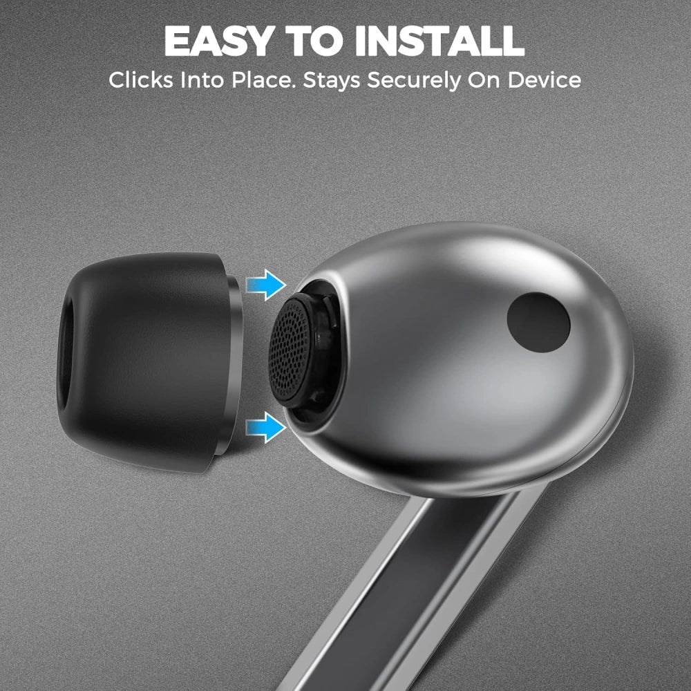 Casti Techsuit (set de 3) Replacement Ear Tips AirVibe (ET3) -for Samsung Galaxy Buds 3 Pro, Premium Silicone S, M, L Sizes, White