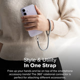 Suport Ringke Universal Hand Strap Link Flow P-Type, Crossbody Lanyard for Phone Cases, Adjustable, Cloud White