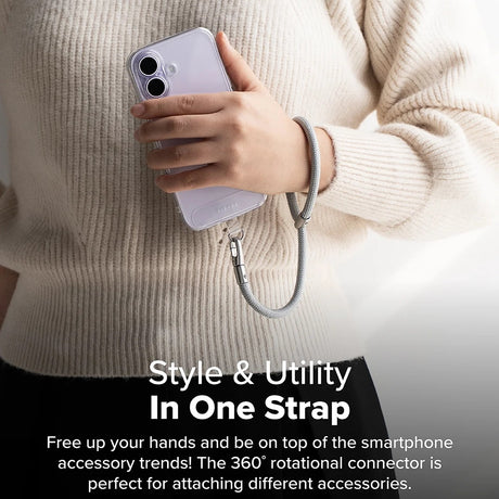 Suport Ringke Universal Hand Strap Link Flow P-Type, Crossbody Lanyard for Phone Cases, Adjustable, Cloud White