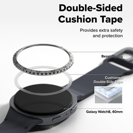 Accesoriu smartwatch Ringke Inner Bezel Styling compatibil cu Samsung Galaxy Watch8 Classic, Negru (Gw8C-46-In-02)