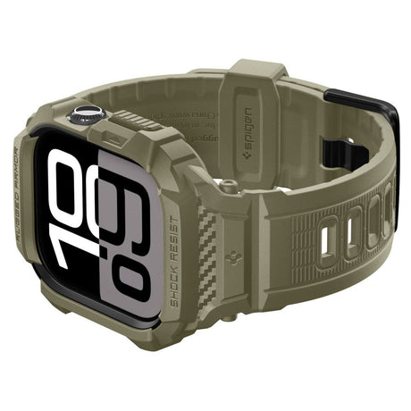 Accesoriu smartwatch Spigen Rugged Armor Pro V2 (ACS10507) compatibil cu Apple Watch 10 46mm / Watch 11 46mm, Vintage Khaki