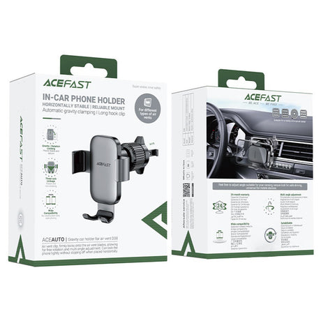 Suport Acefast Gravity (D38), for Air Vent, Stable Gravity Grip, Adjustable, Non-Slip, Universal, Metal Gray