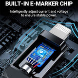 Cablu Acefast (C6-01), Type-C to Lightning, Fast Charging, 3A, LED Display, 1.2m, Negru