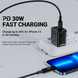 Cablu Acefast (C6-01), Type-C to Lightning, Fast Charging, 3A, LED Display, 1.2m, Negru