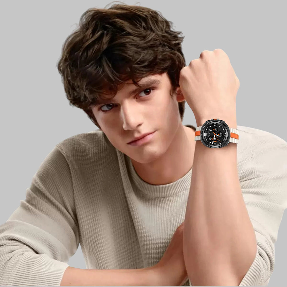 Curea smartwatch Techsuit Watchband (W078) compatibil cu Samsung Galaxy Watch8 40mm/Watch8 44mm/Watch8 Classic, Negru / Gray