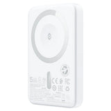 Baterie externa Acefast Magnetic Wireless (M25-5000), MagSafe, Fast Charge, USB-C, 5000mAh, 20W, 5V/2.4A, LED Indicator, Alb