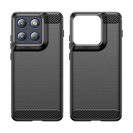 Husa de protectie Techsuit Carbon Silicone compatibil cu Motorola Edge 70, Negru