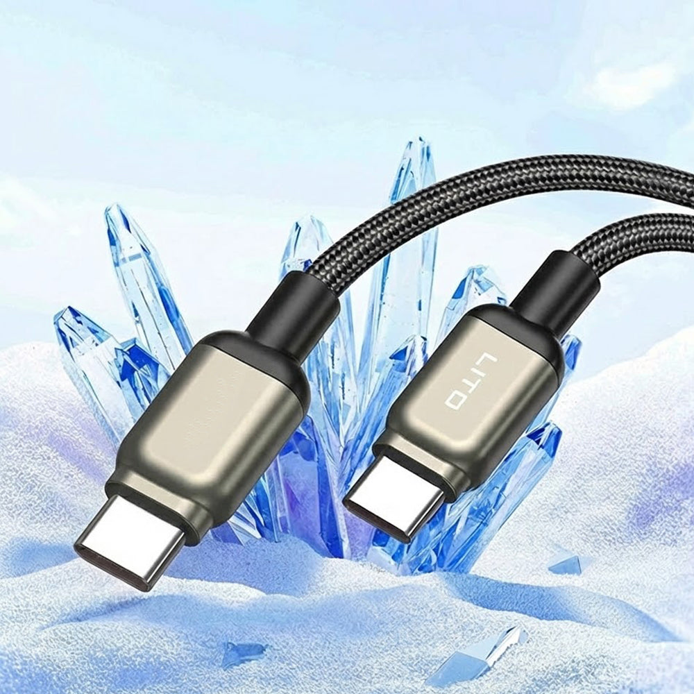 Cablu Lito (LD17), Type-C to Type-C, Fast Charging, Braided Nylon, Negru