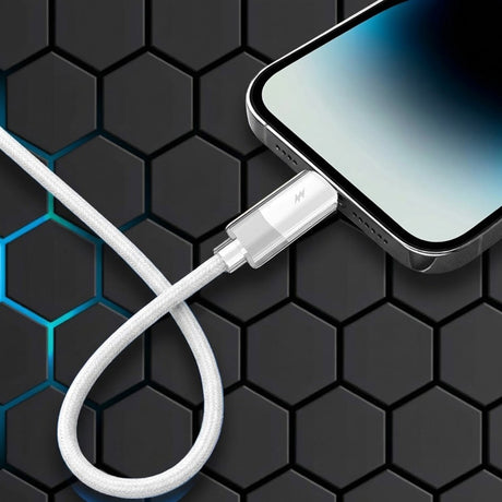 Cablu Lito Liquid Silicone (LD07), Type-C to Lightning, Fast Charging, Anti-freeze, Anti-fire, Alb