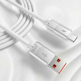 Cablu Lito Liquid Silicone (LD07), USB to Type-C, Fast Charging, Anti-freeze, Anti-fire, Alb
