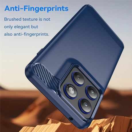 Husa de protectie Techsuit Carbon Silicone compatibil cu Motorola Edge 70, Albastru