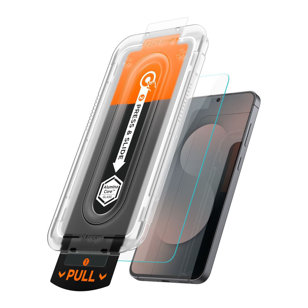 Folie de protectie Spigen Glas.tR EZ-FIT Pro HD (AGL10203) compatibil cu Samsung Galaxy S25 FE, Transparent