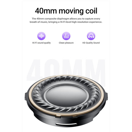 Casti Acefast Wireless Headset (H8), Type-C, Bluetooth 5.4, ANC Mode, Hybrid Noise Reduction, 500mAh, Professional HiFi, Argintiu