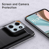 Husa de protectie Techsuit Carbon Silicone compatibil cu Motorola Moto G57 Power / G67 Power, Negru