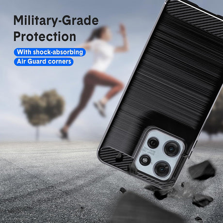 Husa de protectie Techsuit Carbon Silicone compatibil cu Motorola Moto G57 Power / G67 Power, Negru