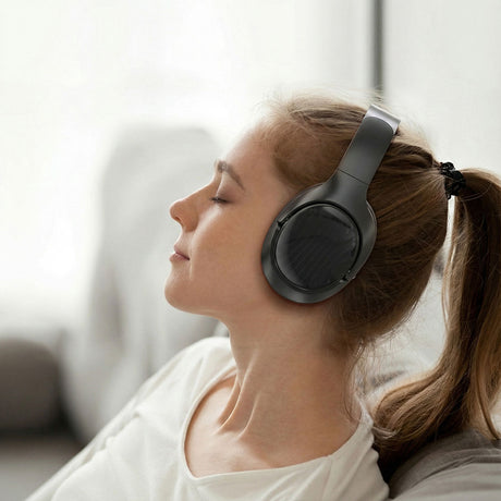 Casti Acefast Wireless Headset (H5), Type-C, Bluetooth 5.4, ANC, Noise Reduction, 3D Sense, 500mAh, Professional Hi-Fi, Negru