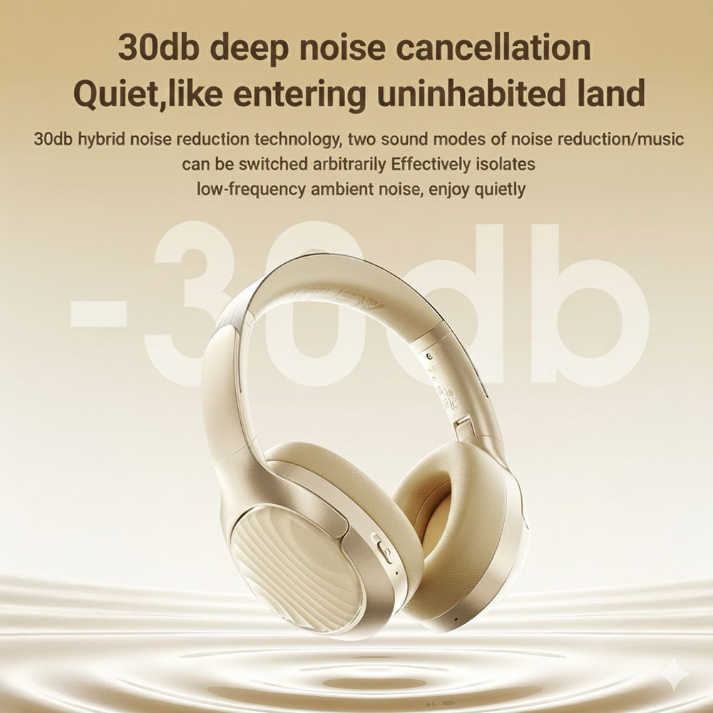 Casti Acefast Wireless Headset (H5), Type-C, Bluetooth 5.4, ANC, Noise Reduction, 3D Sense, 500mAh, Professional Hi-Fi, Negru