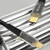 Cablu Lito Transparent (LD01), Type-C to Type-C, Fast Charging 60W, Braided, Gold Plated Interface, 1.2m, Negru