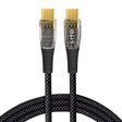 Cablu Lito Transparent (LD01), Type-C to Type-C, Fast Charging 60W, Braided, Gold Plated Interface, 1.2m, Negru