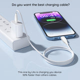 Cablu Lito Liquid Silicone (LD03), Type-C to Type-C, Fast Charging, 60W, 1m, Alb