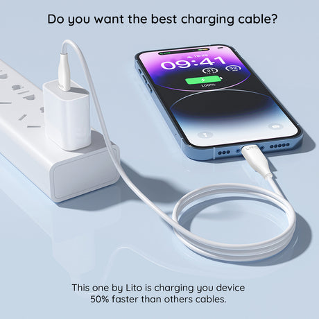 Cablu Lito Liquid Silicone (LD03), Type-C to Type-C, Fast Charging, 60W, 1m, Alb
