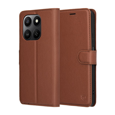 Husa de protectie Techsuit Leather Folio compatibil cu Honor 400 Smart 5G / 400 Smart 4G / X7d 4G, Maro