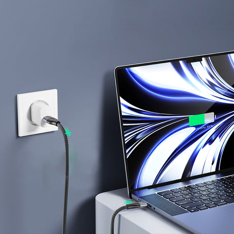 Cablu Lito (LD25CC), Type-C to Type-C, Fast Charging, Braided Nylon, 100W, 480Mbps, 2m, Gri