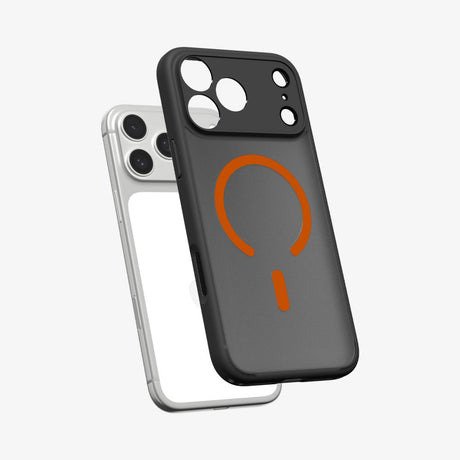 Husa de protectie Spigen Ultra Hybrid MagSafe (ACS10483) compatibil cu iPhone 17 Pro, Frost Black / Portocaliu