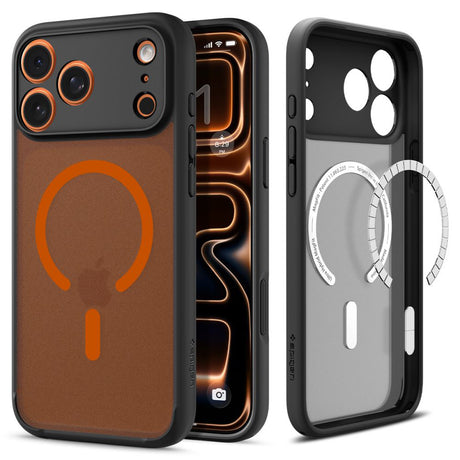 Husa de protectie Spigen Ultra Hybrid MagSafe (ACS10482) compatibil cu iPhone 17 Pro Max, Frost Black / Portocaliu