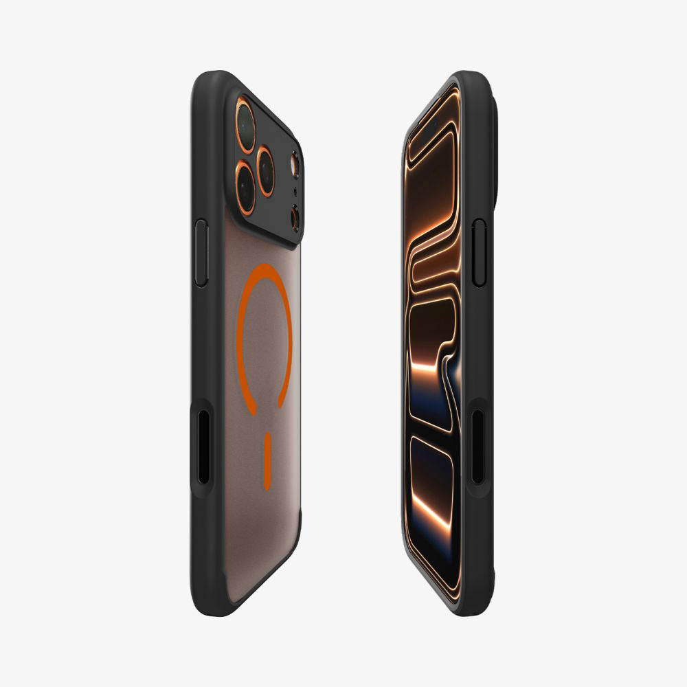 Husa de protectie Spigen Ultra Hybrid MagSafe (ACS10482) compatibil cu iPhone 17 Pro Max, Frost Black / Portocaliu